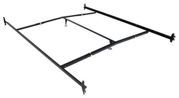 Queen metal bed shop rails with hooks